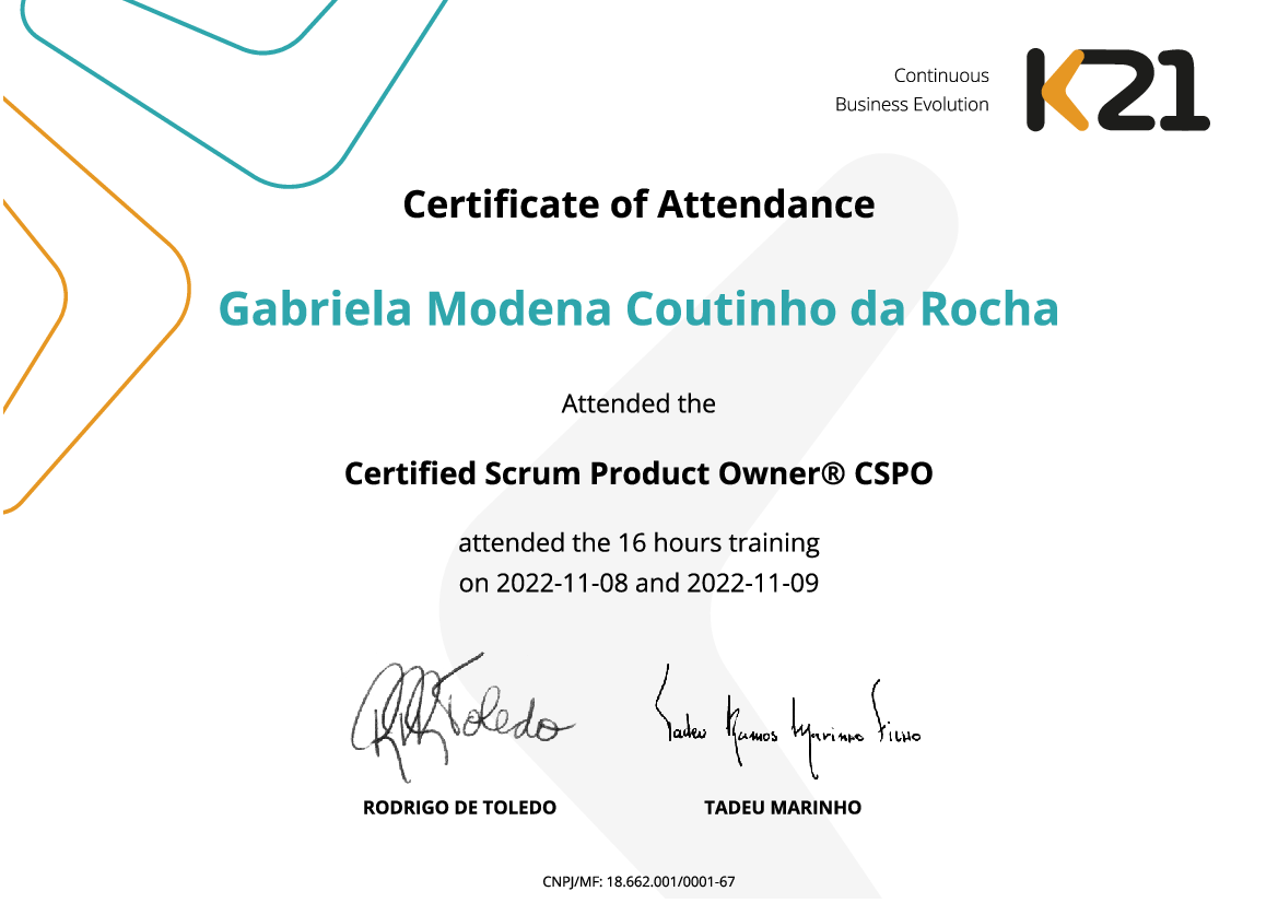 Certificado K21